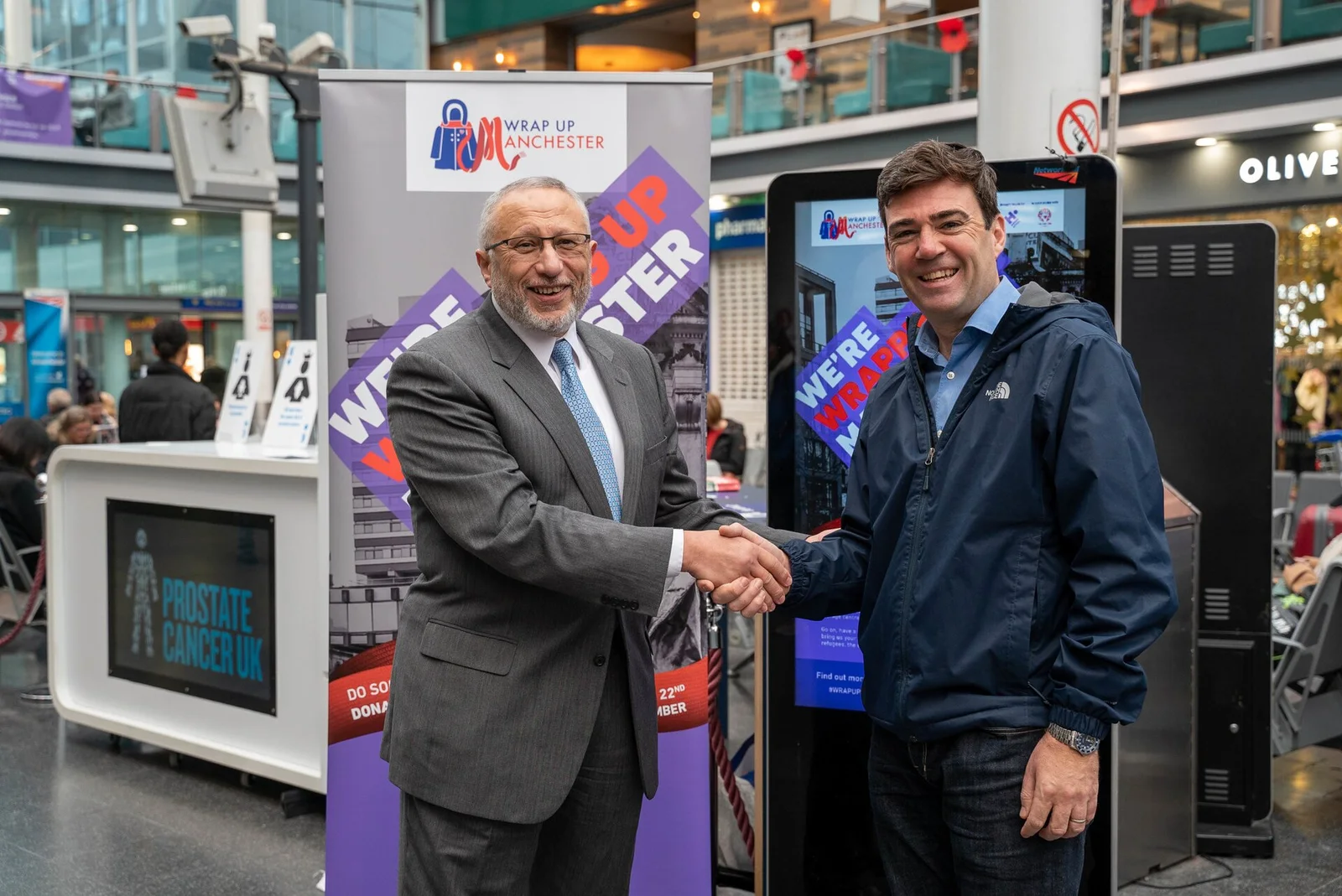 Related file image: Mohamed Ashmawey + Andy Burnham - Human Appeal UK winter coat collection