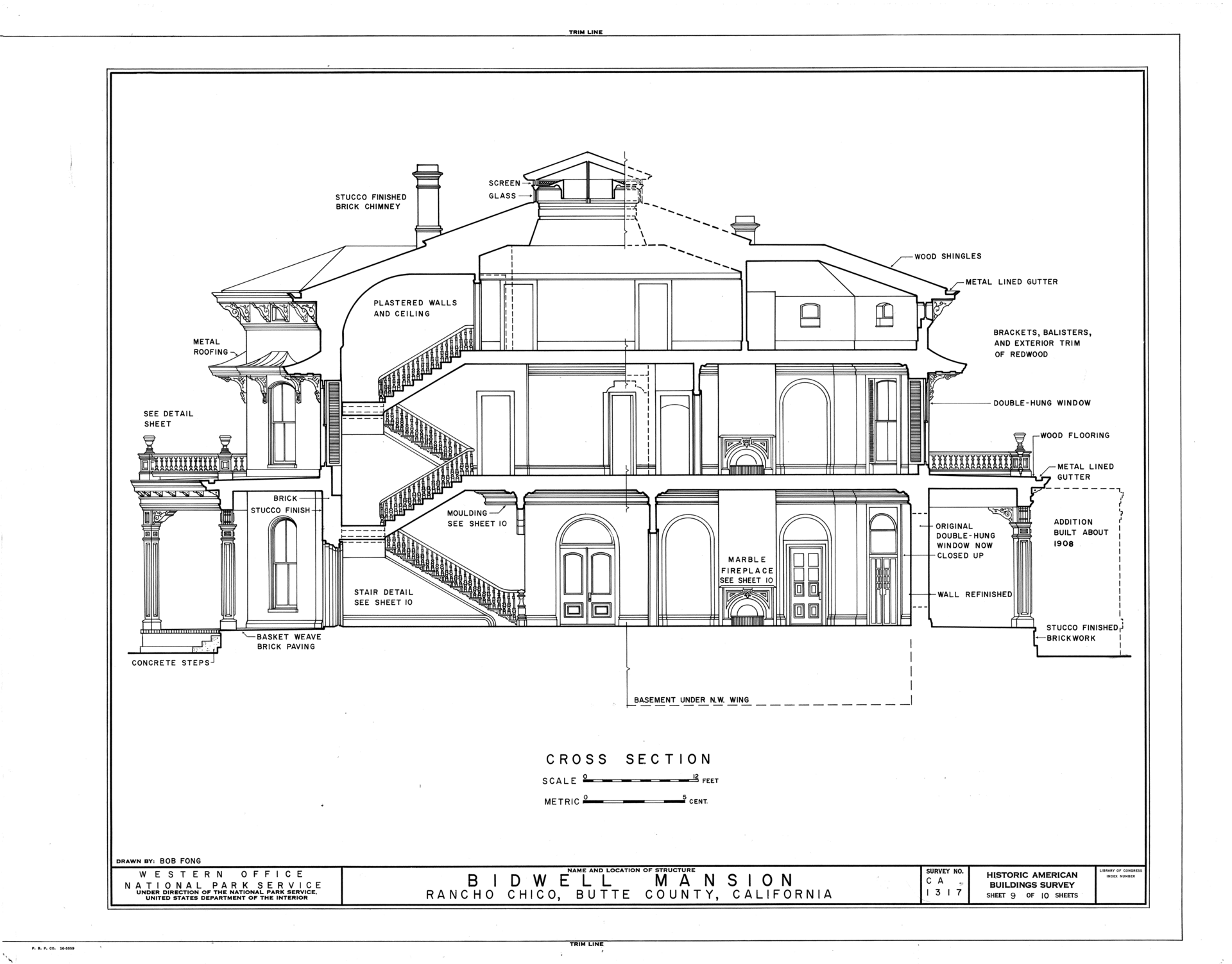 File:Bidwell Mansion, 525 Esplanade Street, Chico, Butte County, CA HABS CAL,4-CHIC,1- (sheet 9 of 10).png