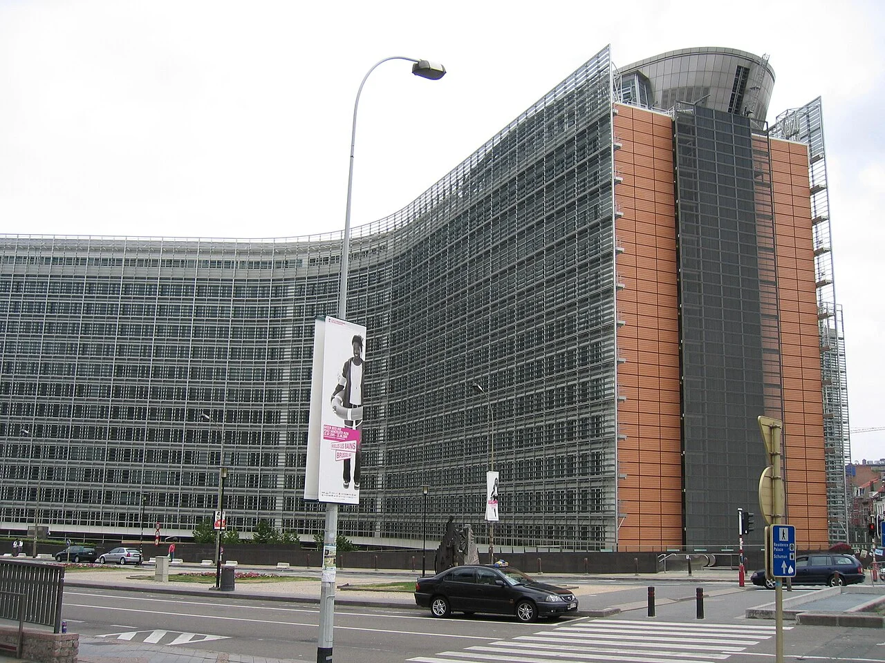 Related file image: Berlaymont building of European Commission in cloudy weather