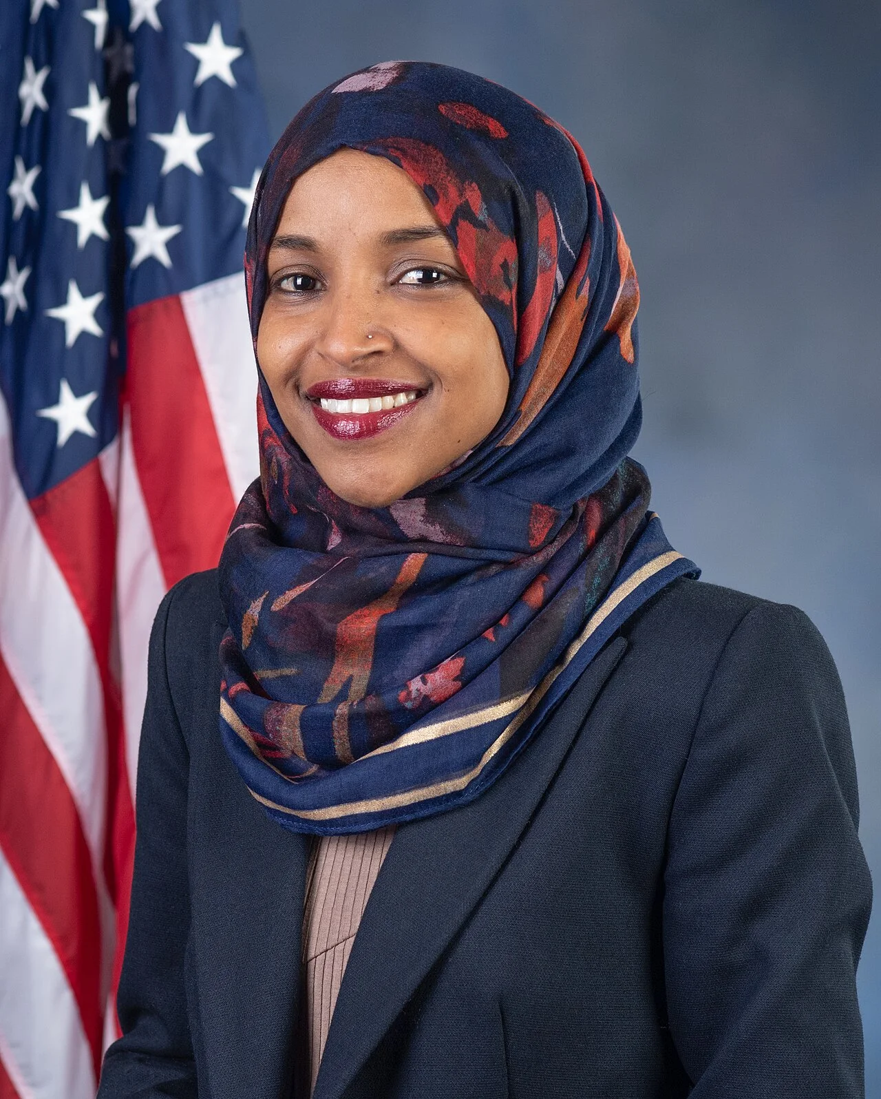 Related file image: Ilhan Omar, official portrait, 116th Congress (cropped) A