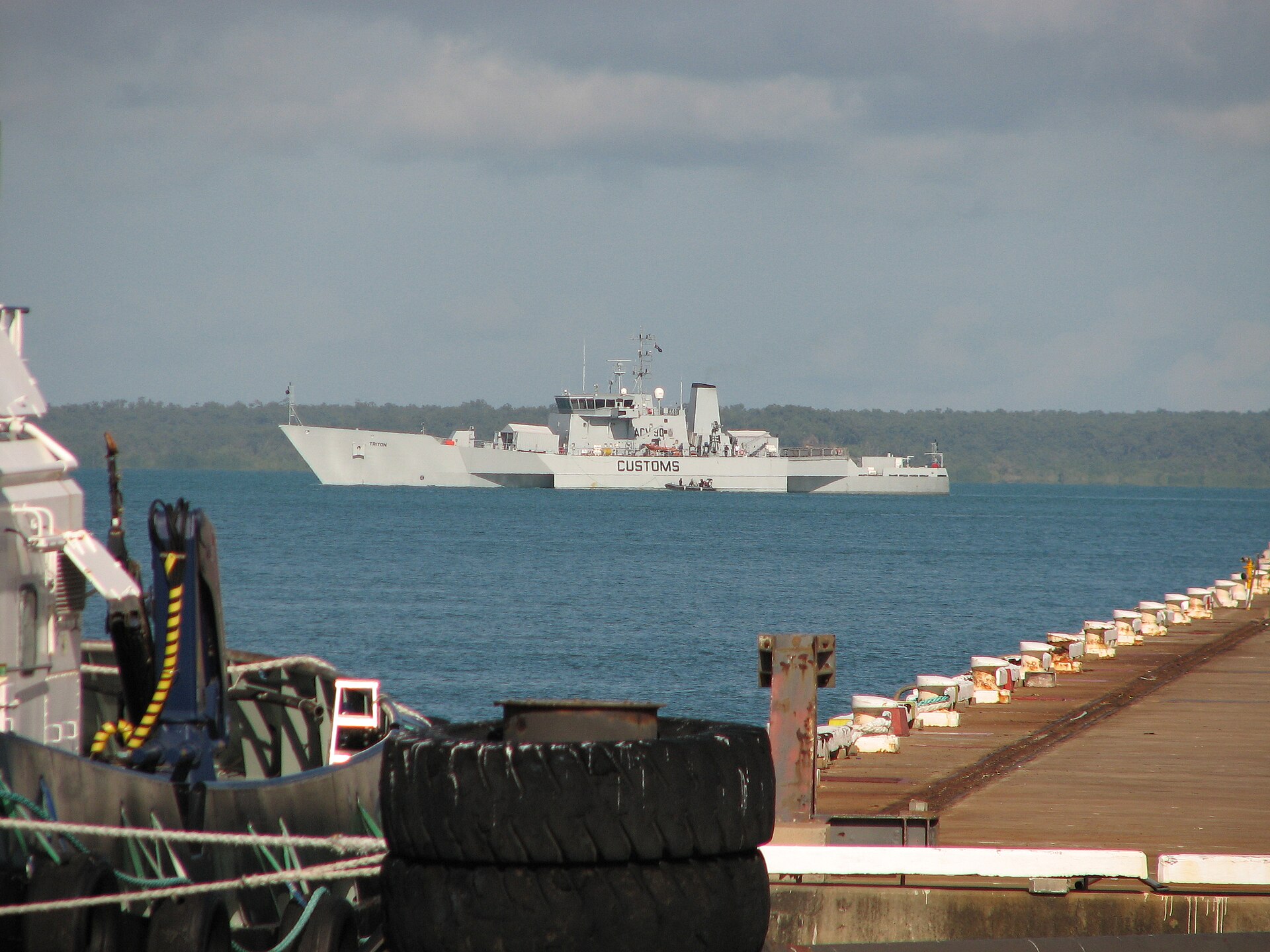 File:Australian Customs ship Triton moored in Darwin Harbour.jpg