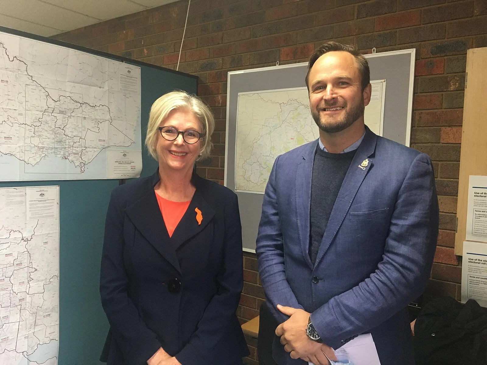 Related file image: Helen Haines and Ross Lyman at Indi results declaration — June 2022
