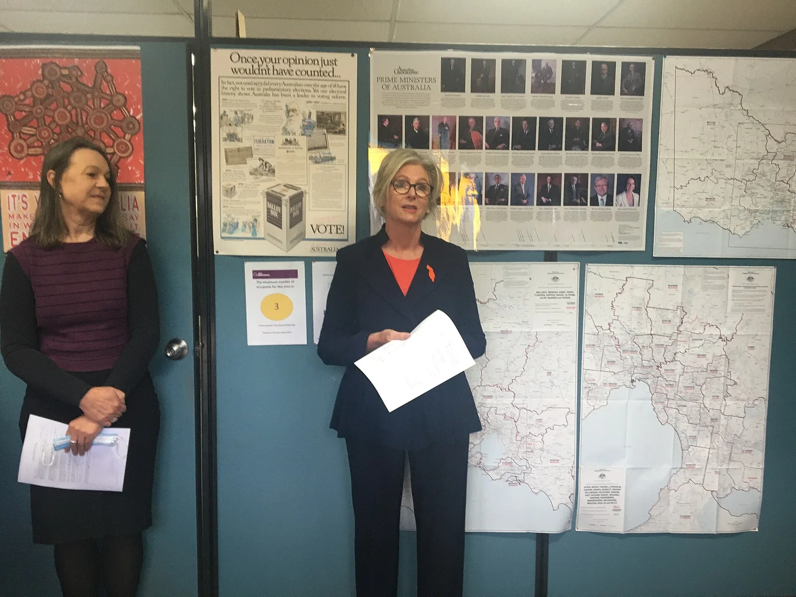 Related file image: Helen Haines speaking at Indi results declaration — June 2022