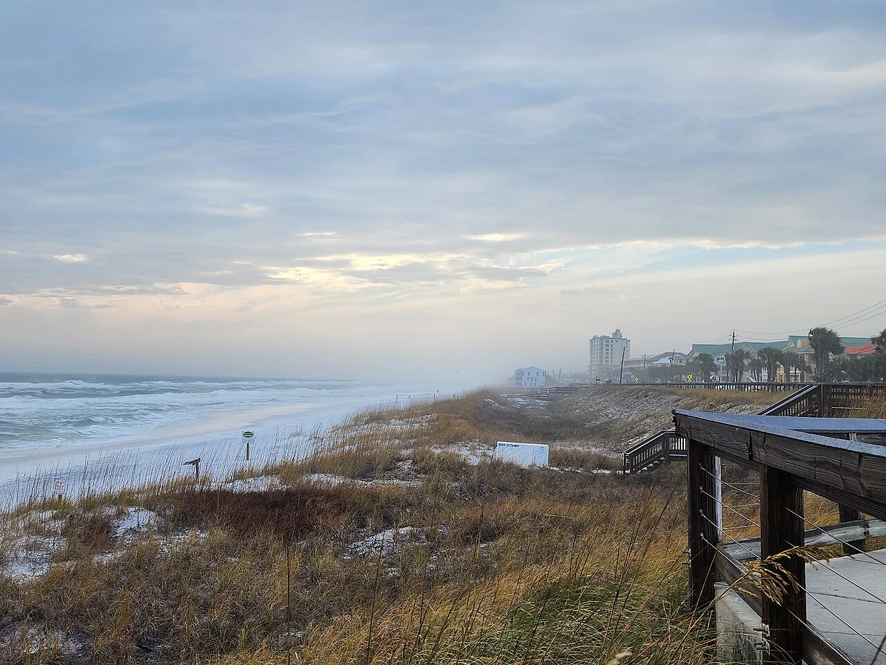 File image: Red warning flags on the beach at Destin, Florida