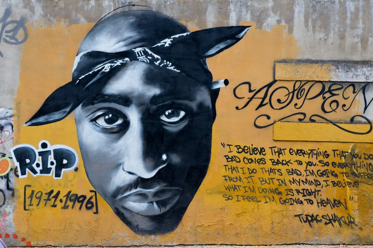 File image: A Tupac Shakur mural in Lisbon, photographed in 2011